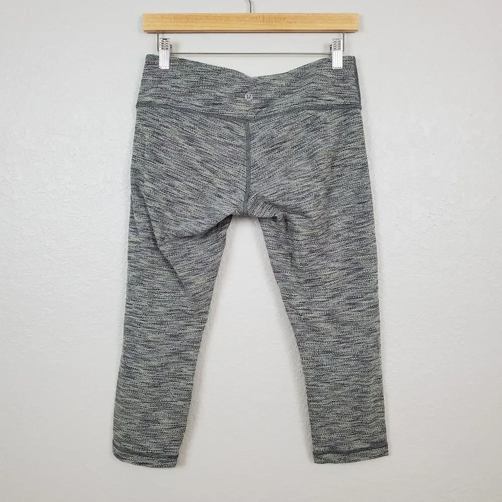 Lululemon Crop Leggings Womens Size‎ 8 Capri Heathered Gray 20